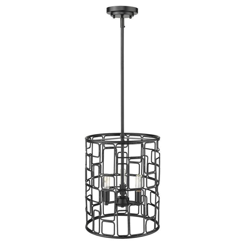 Amoret 3-light Matte Black Convertible Pendant