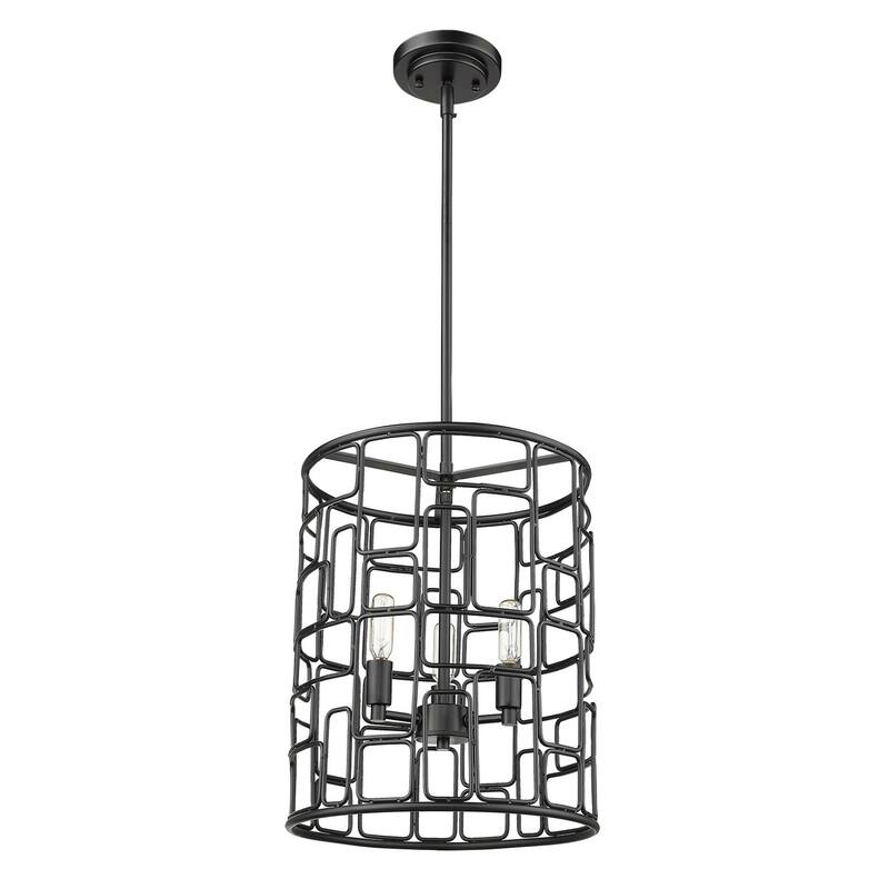 Amoret 3-light Matte Black Convertible Pendant