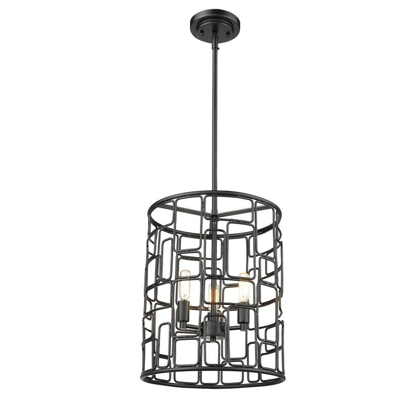 Amoret 3-light Matte Black Convertible Pendant