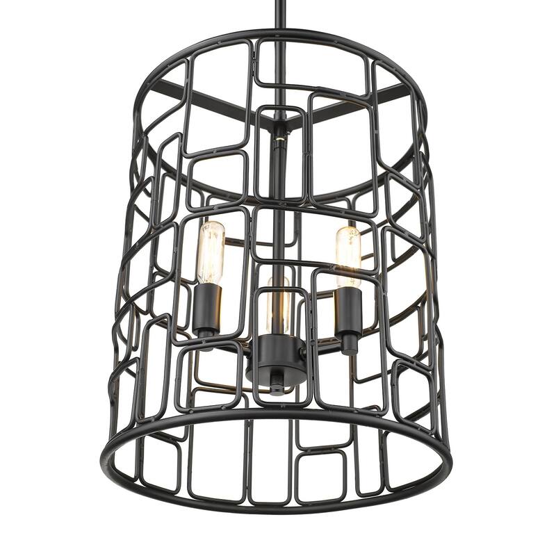 Amoret 3-light Matte Black Convertible Pendant