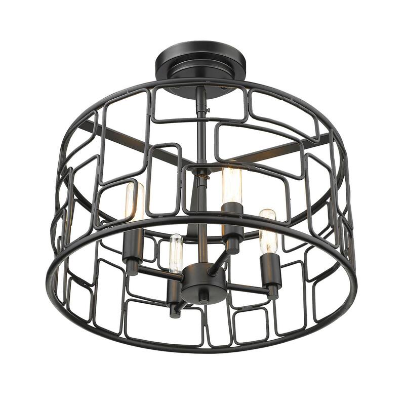 Amoret 4-light Matte Black Convertible Pendant - Matte Black