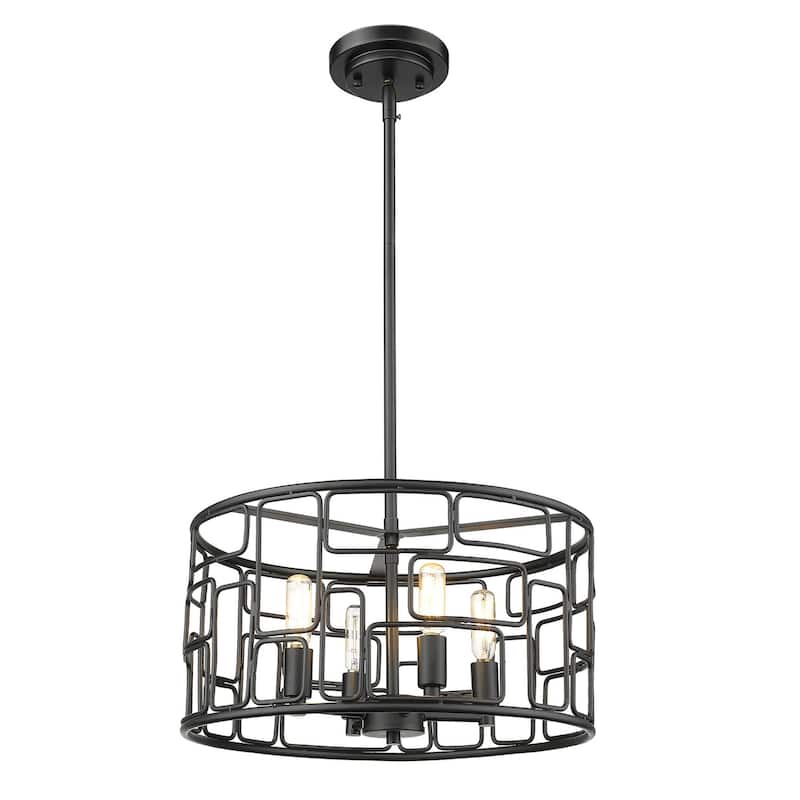 Amoret 4-light Matte Black Convertible Pendant