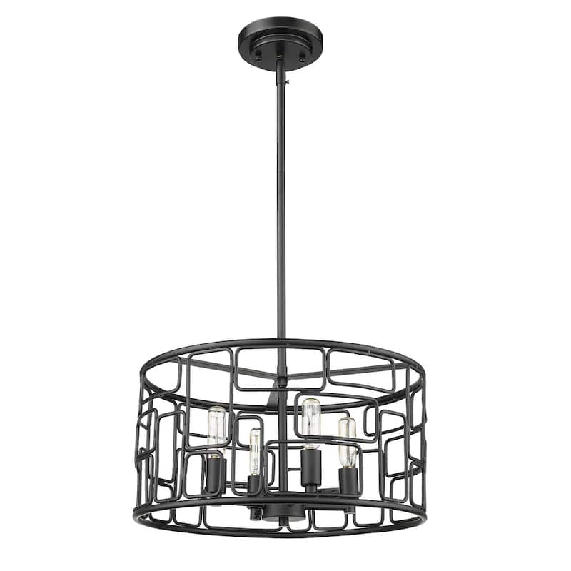 Amoret 4-light Matte Black Convertible Pendant