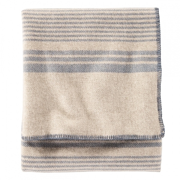 Pendleton EZ Care Irving Stripe Taupe Blanket