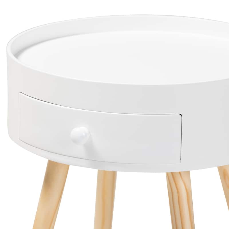 Baxton Studio Jessen Mid-Century Modern 1-Drawer Wood End Table