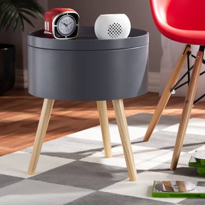 Baxton Studio Jessen Mid-Century Modern Wood End Table with Removable Top