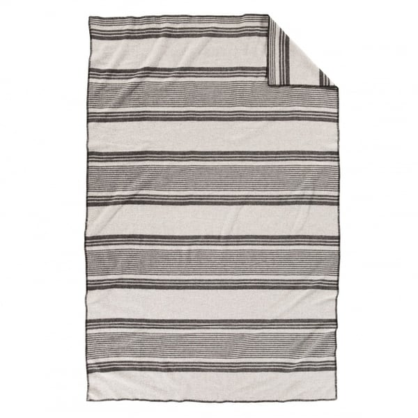 Pendleton ez Care Irving Stripe Grey Twin Blanket On Sale Bed