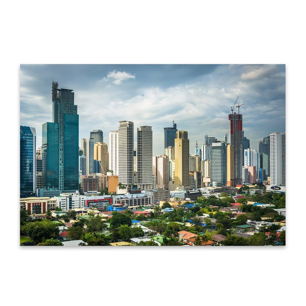 Noir Gallery Manila Makati Skyline Cityscape Metal Wall Art Print