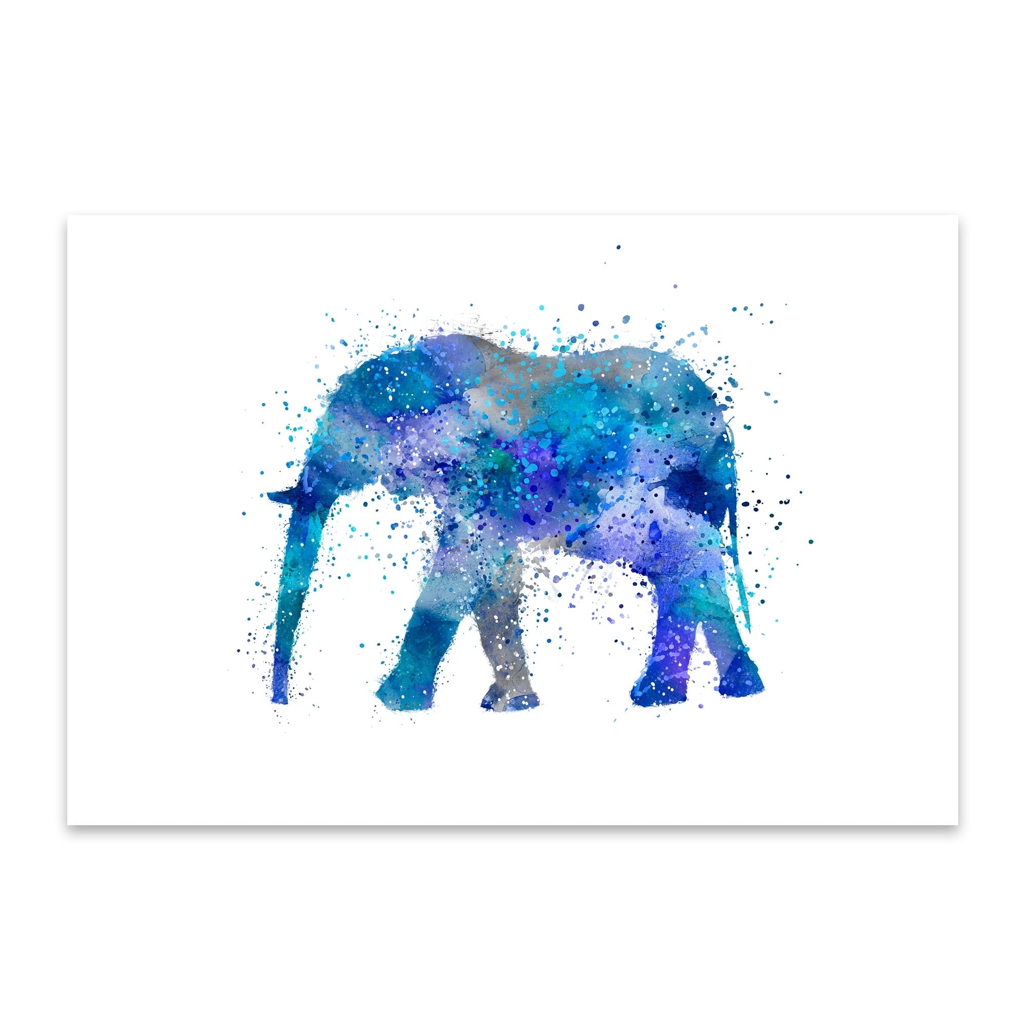 shop noir gallery andrea haase blue watercolor elephant elephant watercolor splatter multicolored aluminum wall art print overstock 27558701 noir gallery andrea haase blue watercolor elephant elephant watercolor splatter multicolored aluminum wall art print