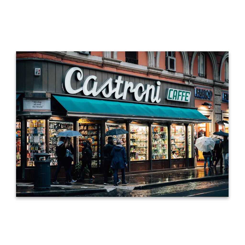 Noir Gallery Rome Italy Coffee Shop Sign Metal Wall Art Print