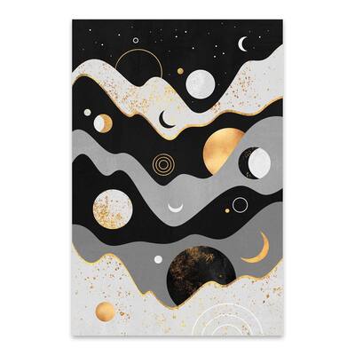Noir Gallery Lunar Moon Art Deco Abstract Metal Wall Art Print