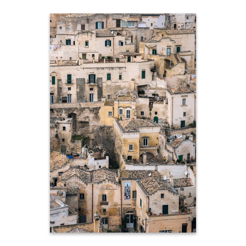 Noir Gallery Sassi Matera Basilicata Italy Metal Wall Art Print