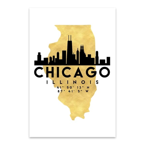 Noir Gallery Minimal Chicago Skyline Metal Wall Art Print Chicago Skyline Metal Wall Art Print