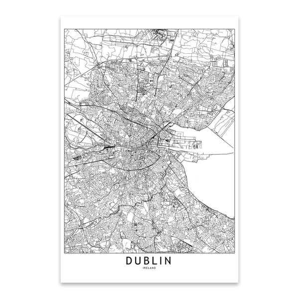 multipliCITY 'Dublin Black and White City Map' Metal Wall Art Print. Opens flyout.