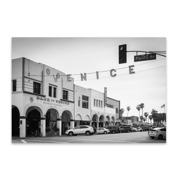 Shop Noir Gallery Black White Venice Beach Sign Metal Wall Art