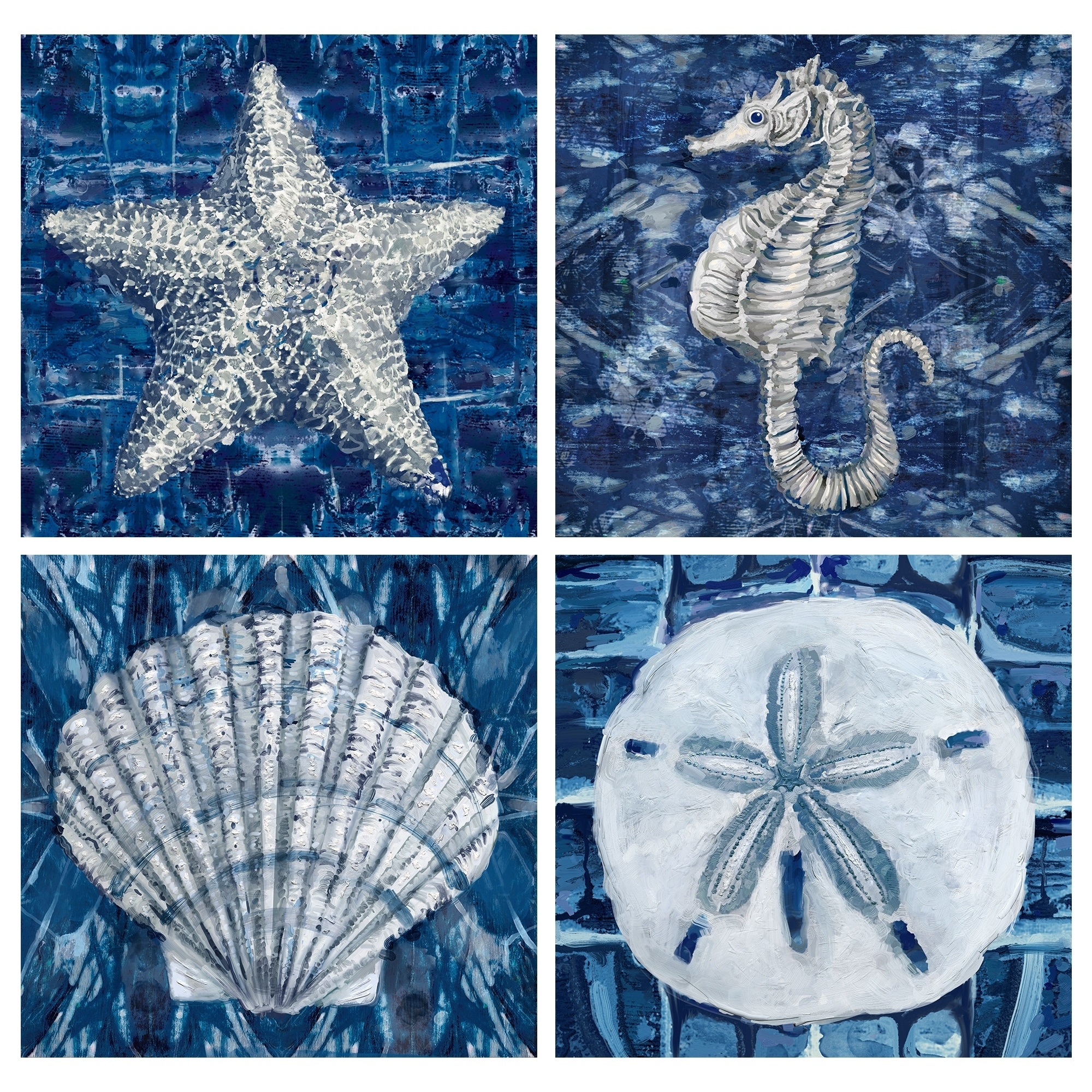 Starfish and Sand Dollars 8 pcs Sea Life Sampler: Sea Urchin Beach Decor Art