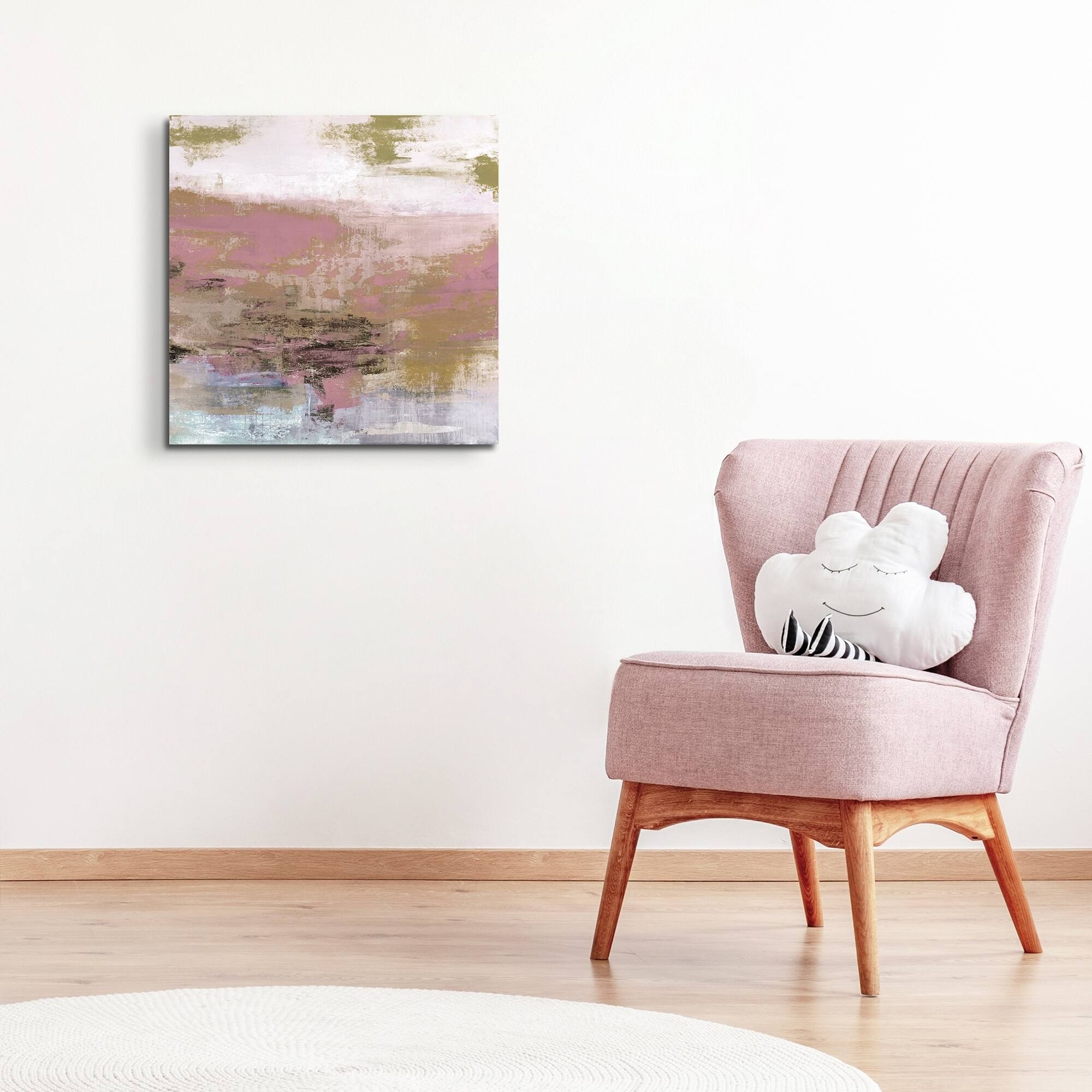 Measure of Vibration Blush Canvas Art Print Abstract Bed Bath