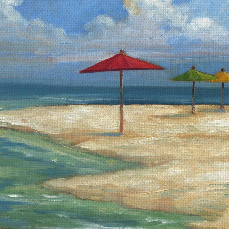 Umbrella Beachscape by Paul Brent Canvas Art Print