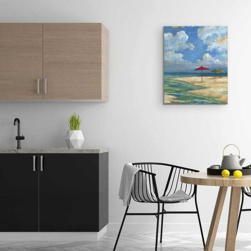 Umbrella Beachscape by Paul Brent Canvas Art Print