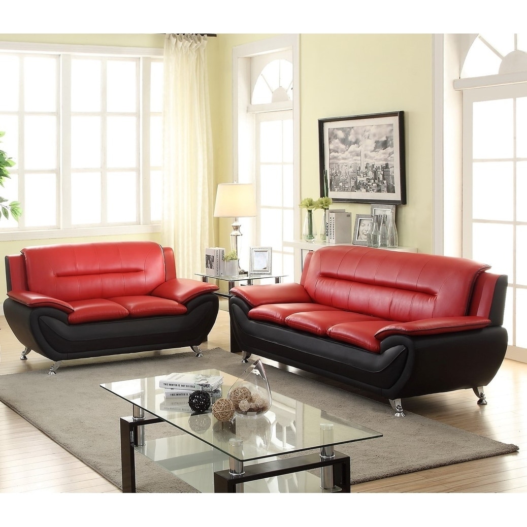 Judson Faux Leather 2pc Living Room Set Overstock 27564774