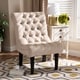 preview thumbnail 1 of 14, Baxton Studio Fabric Upholstered Wood Accent Chair with Rolled Back