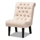 preview thumbnail 3 of 14, Baxton Studio Fabric Upholstered Wood Accent Chair with Rolled Back Beige