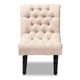 preview thumbnail 4 of 14, Baxton Studio Fabric Upholstered Wood Accent Chair with Rolled Back