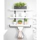 Industrial 3-tier Floating Shelf with Towel Bar - 24" - White