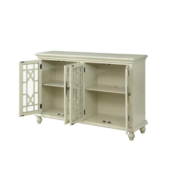 Shop Somette Millstone Textured Ivory 4 Door Media Credenza