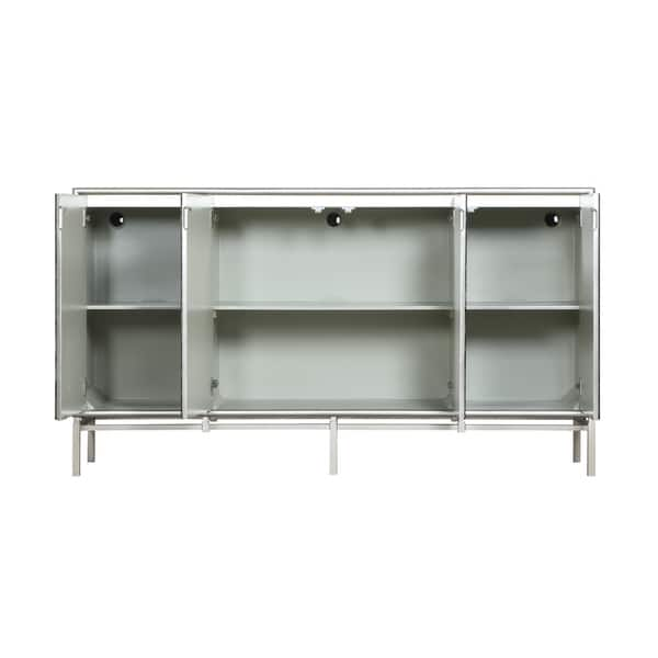 Shop Somette Four Door Media Credenza Silvermist Winter