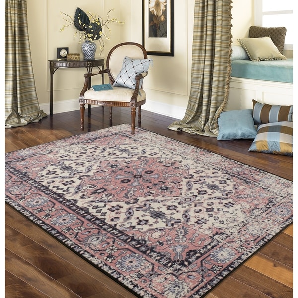 RugSmith Blush Anatolia Distressed Transitional Area Rug - 7'6" x 9'6"