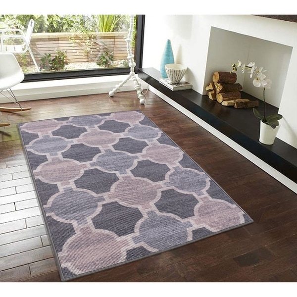 RugSmith Gray Fretwork Modern Geometric Area Rug - 3' x 5'