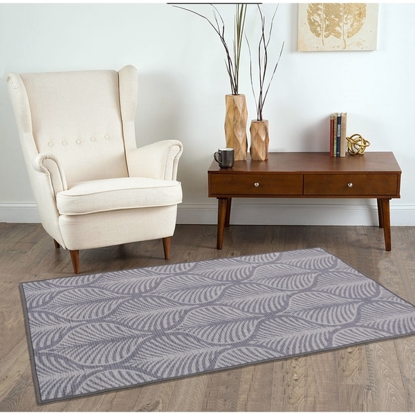 RugSmith Gray Deco Leaf Floral Ikat Area Rug - 3' x 5'