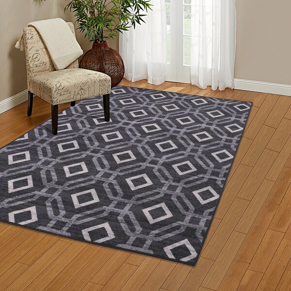 RugSmith Gray Manali Modern Geometric Area Rug - 5' x 7'