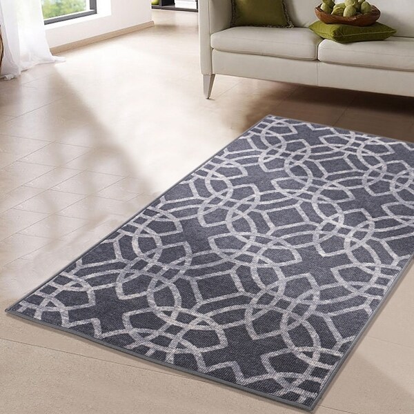 RugSmith Gray Jezebel Modern Trellis Area Rug - 3' x 5'