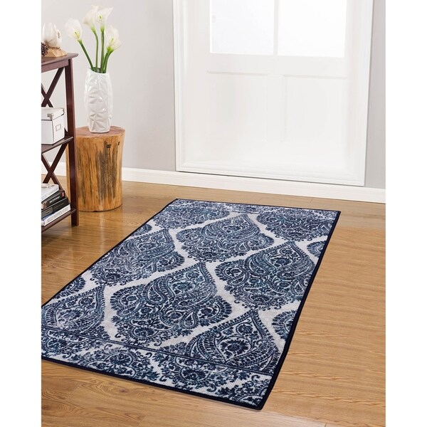 RugSmith Blue Rajah Paisley Ikat Area Rug - 3' x 5'