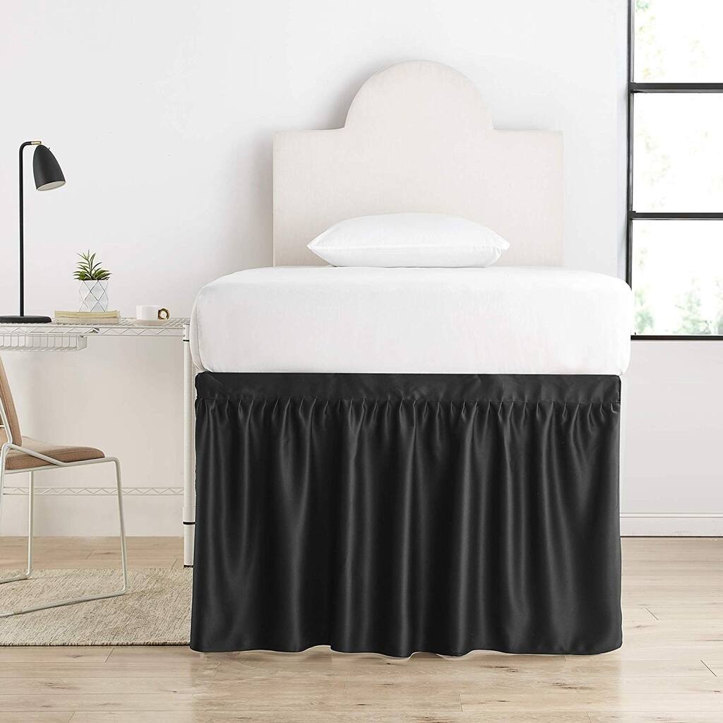Luxury Plush Dorm Sized Bed Skirt Panel with Ties (1 Panel)
