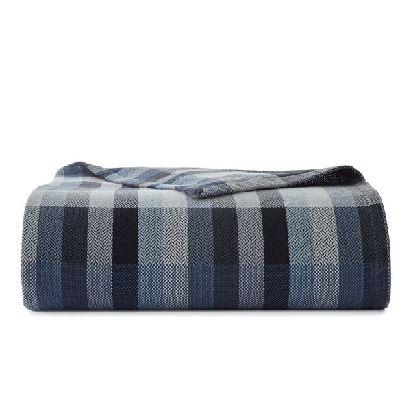 Eddie Bauer Windsor Stripe Blue Cotton Blanket - Bed Bath & Beyond ...