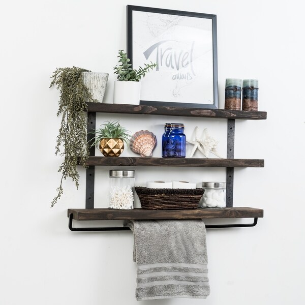 Shop Del Hutson Designs Industrial Grace ThreeTier Floating Shelves Free Shipping Today