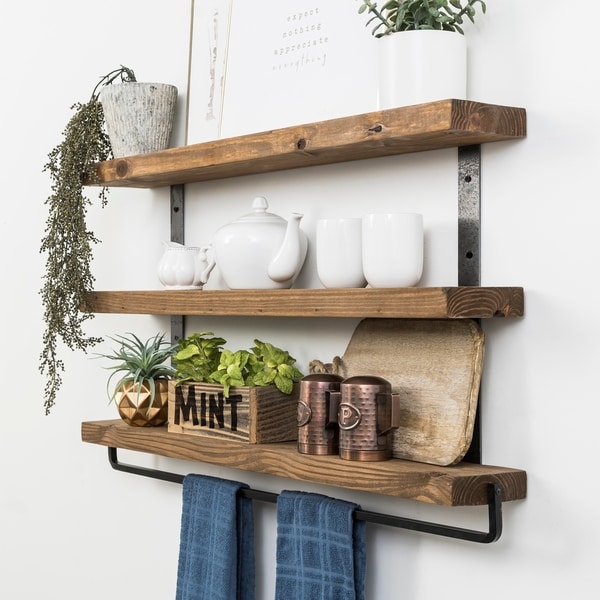 Shop Del Hutson Designs Industrial Grace Three-Tier Floating Shelves ...