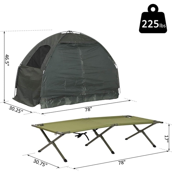 compact pop up portable folding outdoor cot