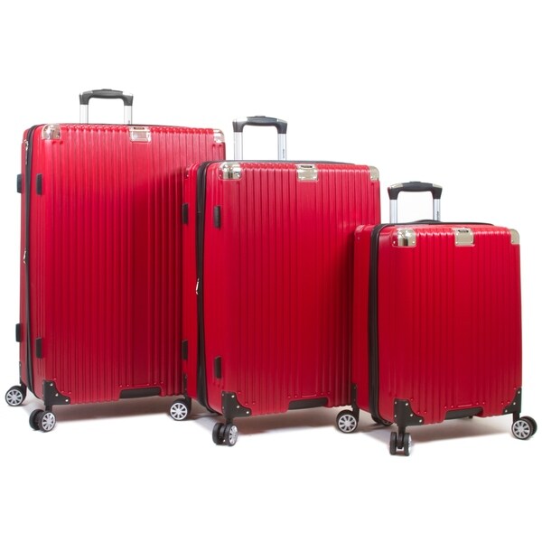 mia toro moda 3 piece hardside spinner luggage set