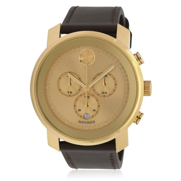 Shop Movado Bold Chronograph Leather Mens Watch 3600409 Free