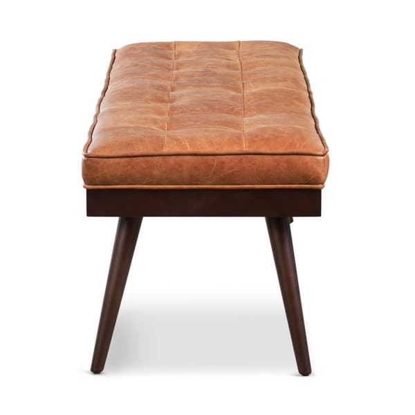 Shop Strick Bolton Angelle Leather Bench On Sale Overstock