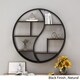Buckthorn Industrial Circular Firwood Hanging Wall Shelf by Christopher Knight Home - 34.25" H x 34.25" W x 6.50" D - Thumbnail 1