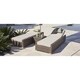 preview thumbnail 4 of 5, 3-piece Outdoor Sun Chaise Lounger Set Wicker Patio Chairs and Side Table by Moda Furnishings Brown