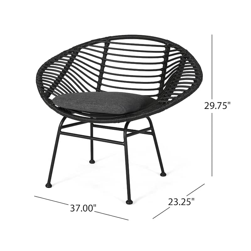 San Antonio Indoor Woven Faux Rattan Chairs with Cushions (Set of 2) by Christopher Knight Home