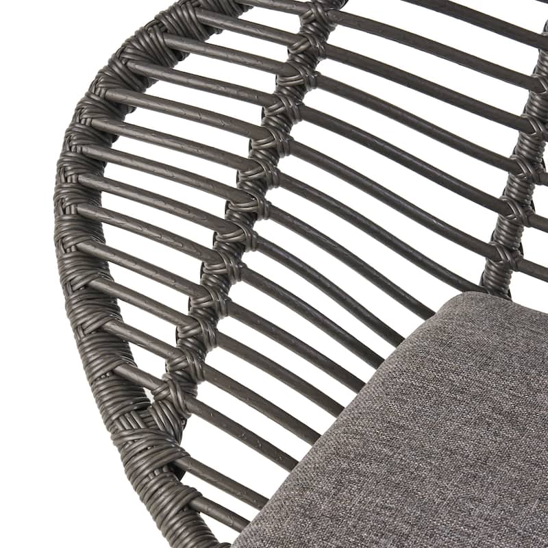 San Antonio Indoor Woven Faux Rattan Chairs with Cushions (Set of 2) by Christopher Knight Home