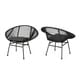 preview thumbnail 16 of 15, San Antonio Indoor Woven Faux Rattan Chairs with Cushions (Set of 2) by Christopher Knight Home Gray, Dark Gray Finish