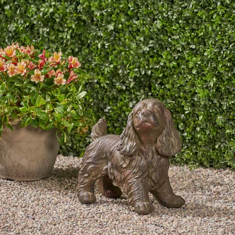 Josie Outdoor Cocker Spaniel Dog Garden Statue by Christopher Knight Home